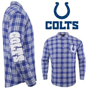 *NEW* NFL Indianapolis Colts Team Logo Long Sleeve Flannel Shirt